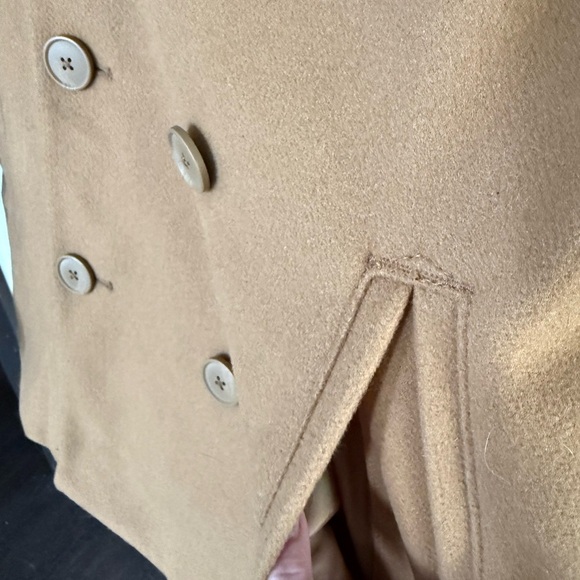 Old Navy Men's Double-Breasted Tan Pea Coat - Picture 2 of 9
